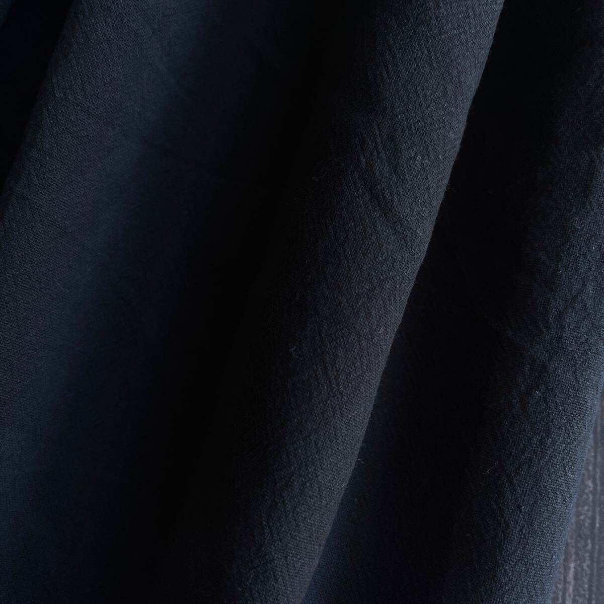 綿麻生地 ブラック やや薄手 幅135×200cm拍卖