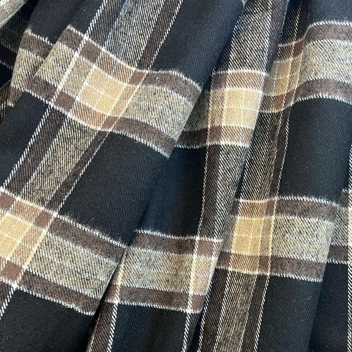 表起毛厚手 コットンツイル生地キャンバス風 先染めチェック幅145×50cm延長可拍卖
