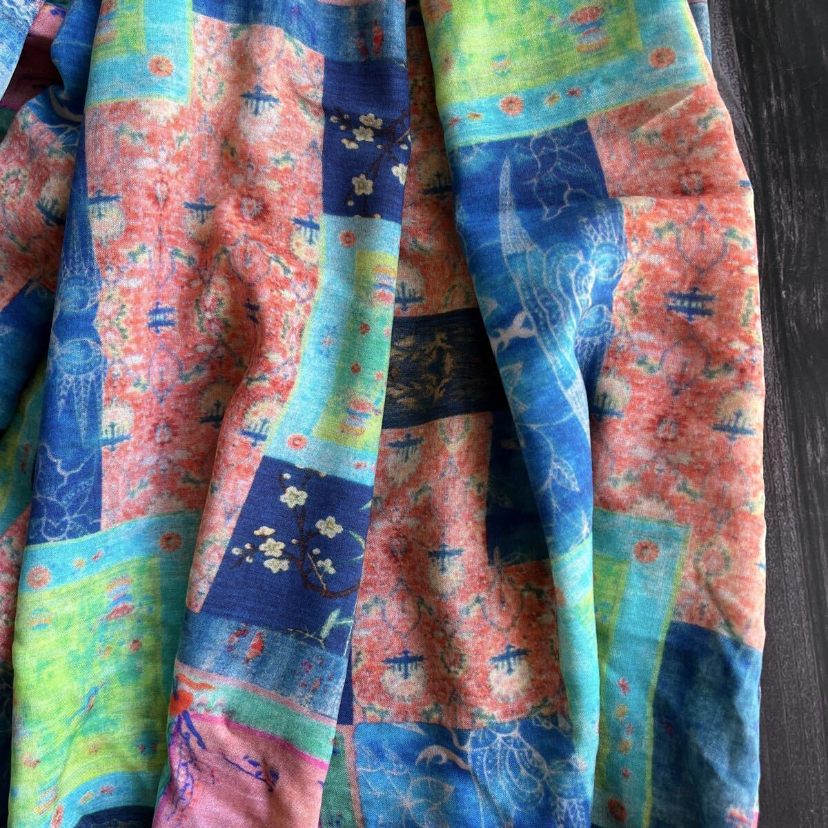 Sale レーヨン生地 パッチワーク調カラフルプリント 幅150×200cm拍卖