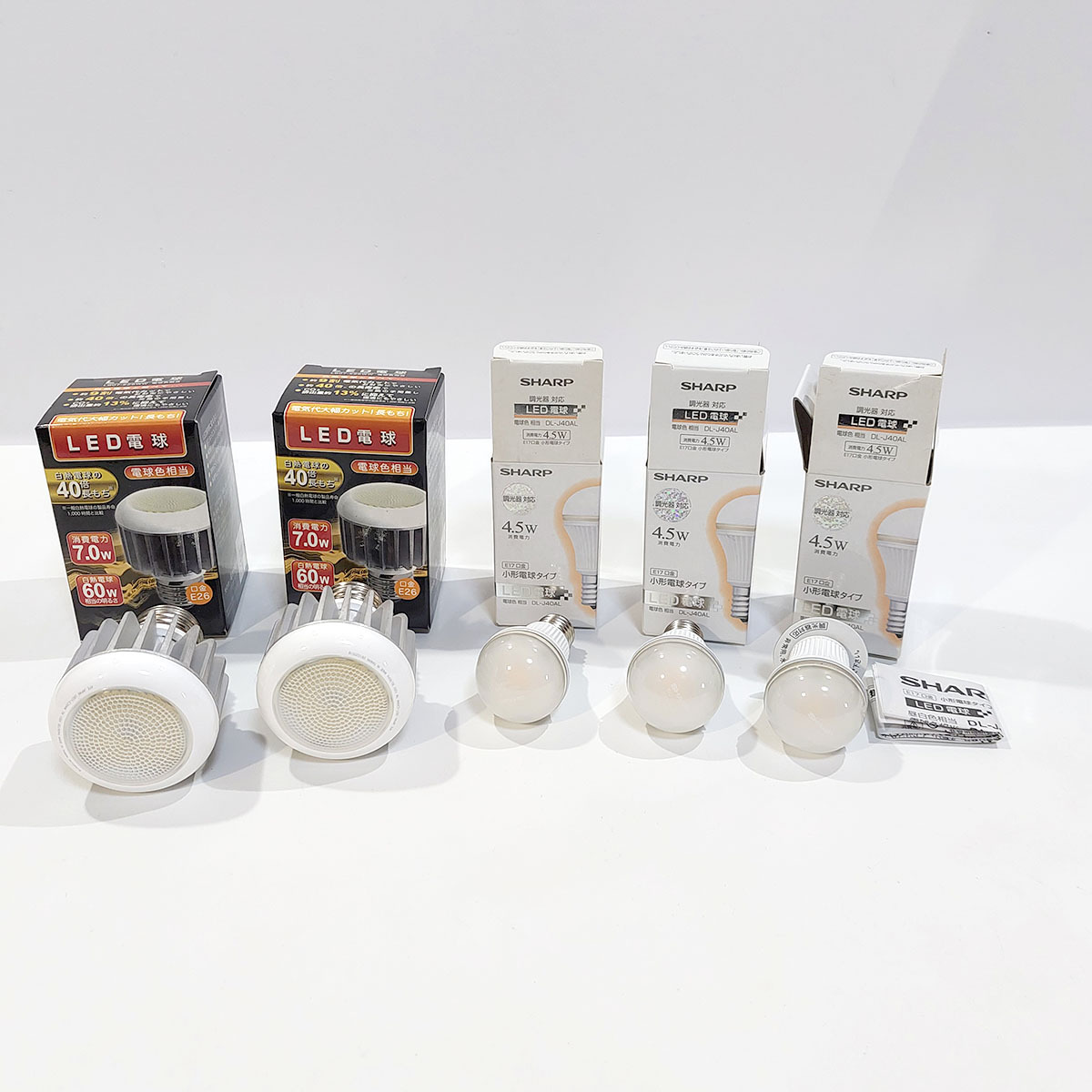 LED電球 5個まとめて E26口金2個/E17口金3個 SRARP他 照明 ライト 電球 中古 y1381拍卖