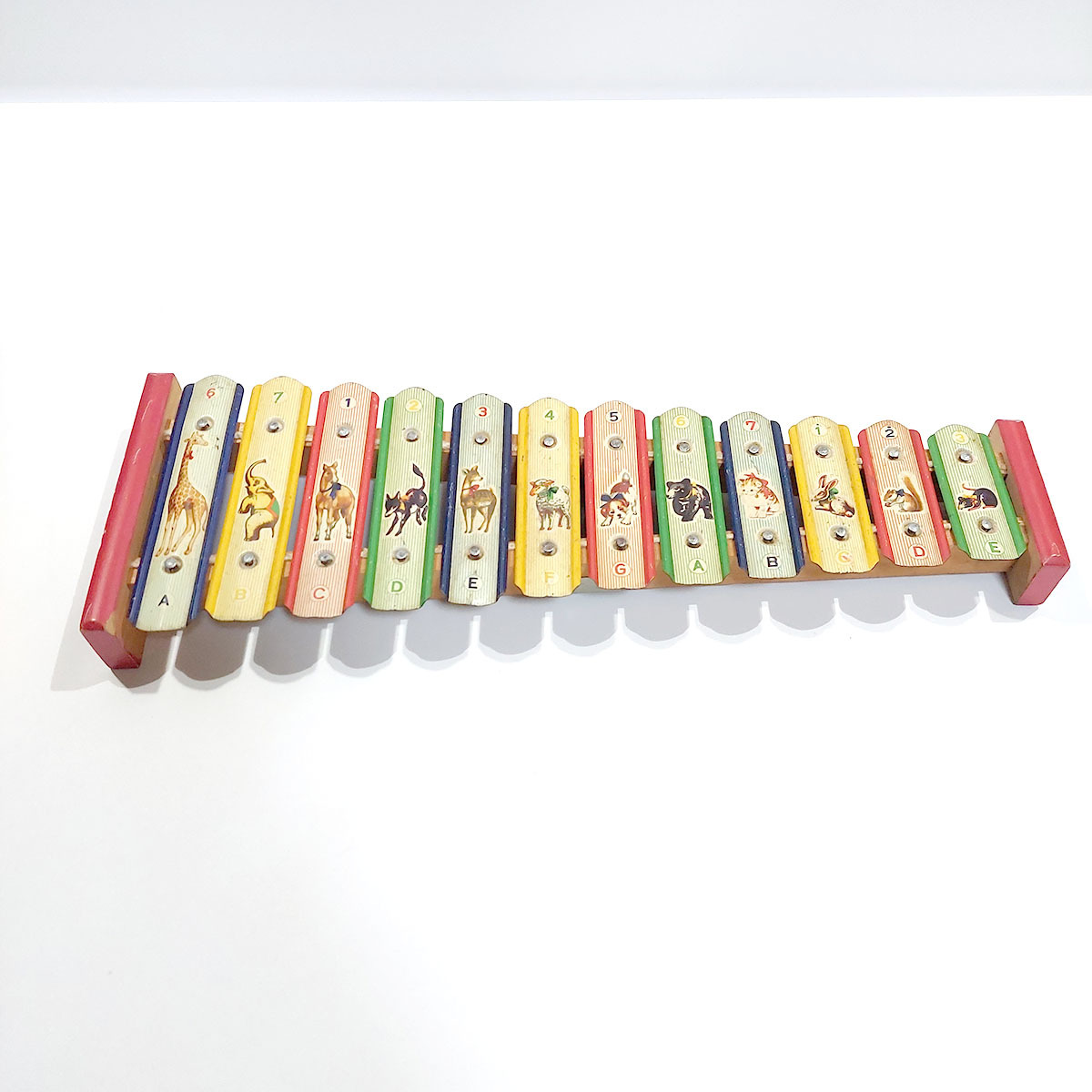 当時物 昭和レトロ 鉄琴 ブリキ 動物 本体のみ マレット(ばち)は無し コレクション レトロ雑貨 収集 現状品 y1414拍卖