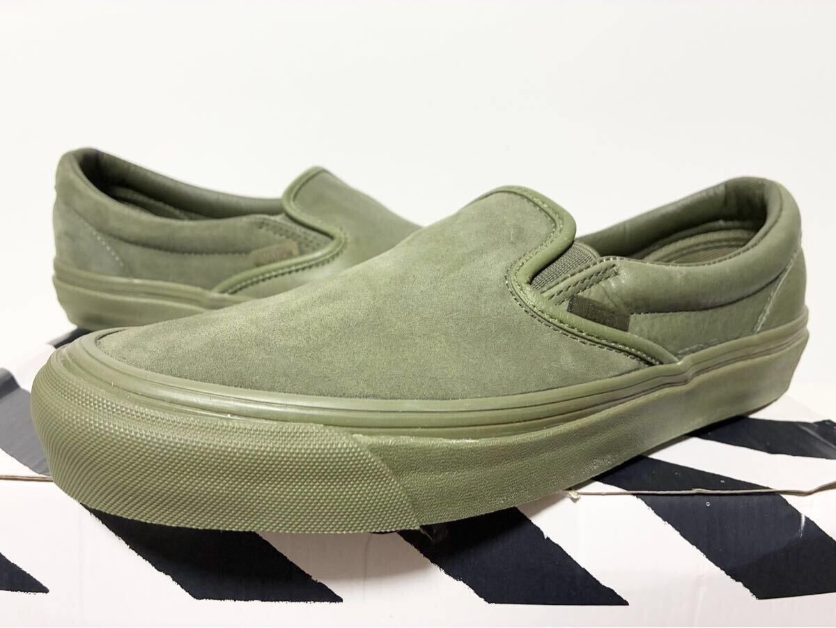 2018 新品箱付 EG別注 VANS CLASSIC SLIP ON ENGINEERED GARMENTS OLIVE バンズ スリッポン エンジニアド ガーメンツ オリーブ 26.5cm 8.5拍卖
