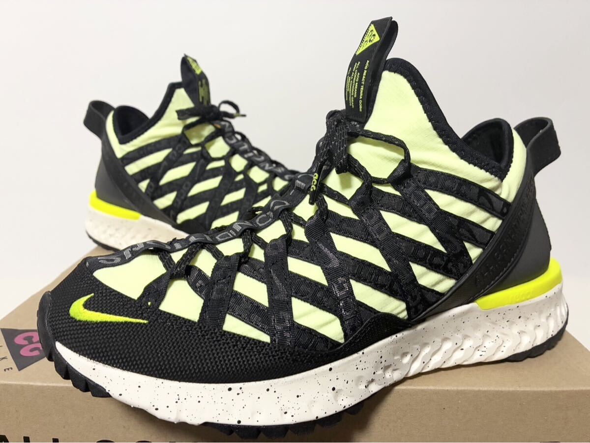 2019 新品箱付 NIKE ACG REACT TERRA GOBE BARELY VOLT BLACK ナイキ リアクト テラ ゴービー ベアリー ボルト ブラック 26cm 8 BV6344-701拍卖