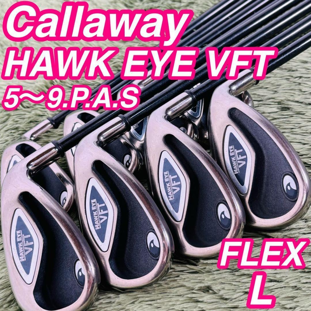 キャロウェイ ホークアイVFT アイアン8本セット レディースゴルフ 初心者 大人気モデル Callaway HAWK EYE 純正カーボンシャフト 右利き拍卖