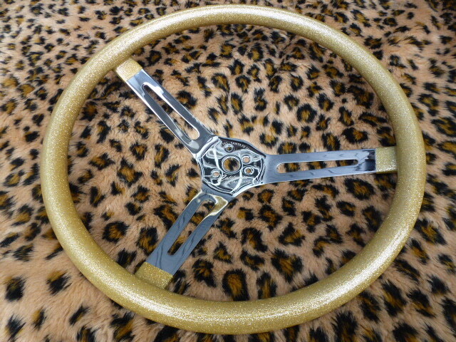 【美品!大径!】ムーンアイズ メタルフレーク ステアリング 旧車 グラント USDM JDM KUSTOM ローライダー 高速有鉛 ミニトラック 北米拍卖