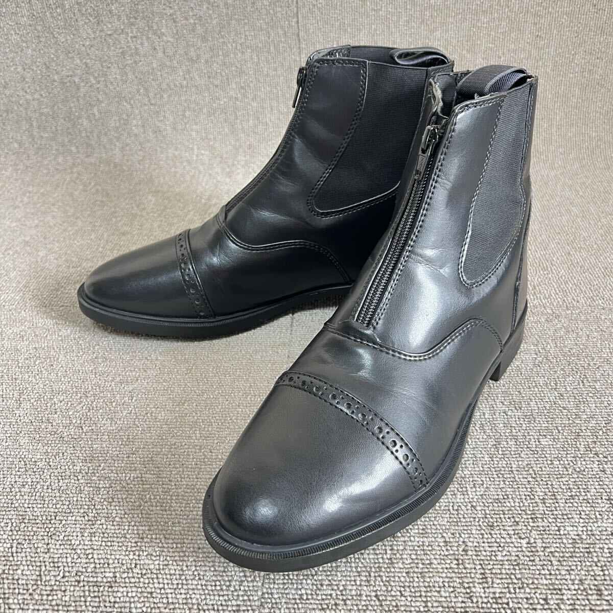 【美品】クラウス klaus 乗馬ブーツ 合成皮革 ブラック 42 26.5〜27.0㎝拍卖