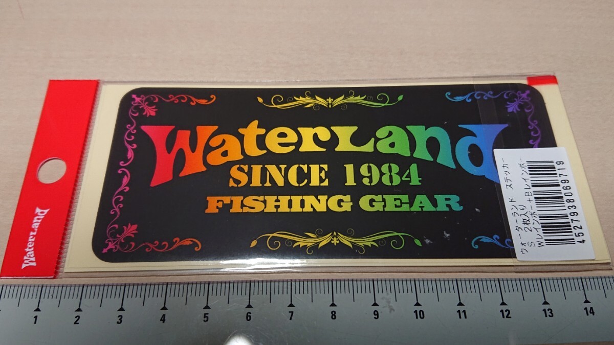 ★ウォーターランド ステッカー レインボー白黒2枚組 約12×5.5cm★拍卖