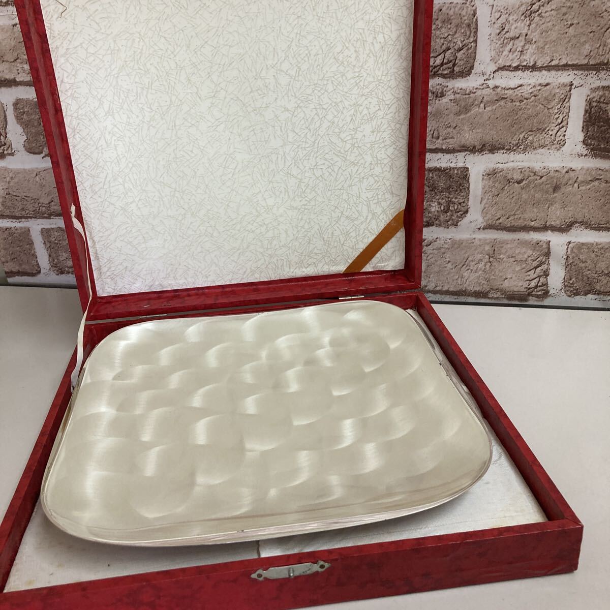 マーシャン パールシルバー 角皿 大皿 銀皿 Martian プレート拍卖