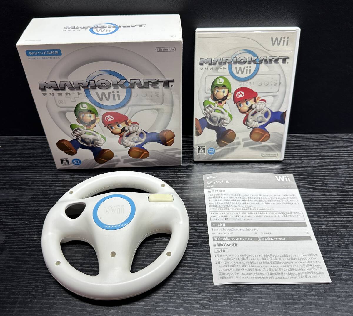 任天堂 Wiiハンドル RVL-024 ゲーム機 / マリオカート ソフト Nintendo S843拍卖