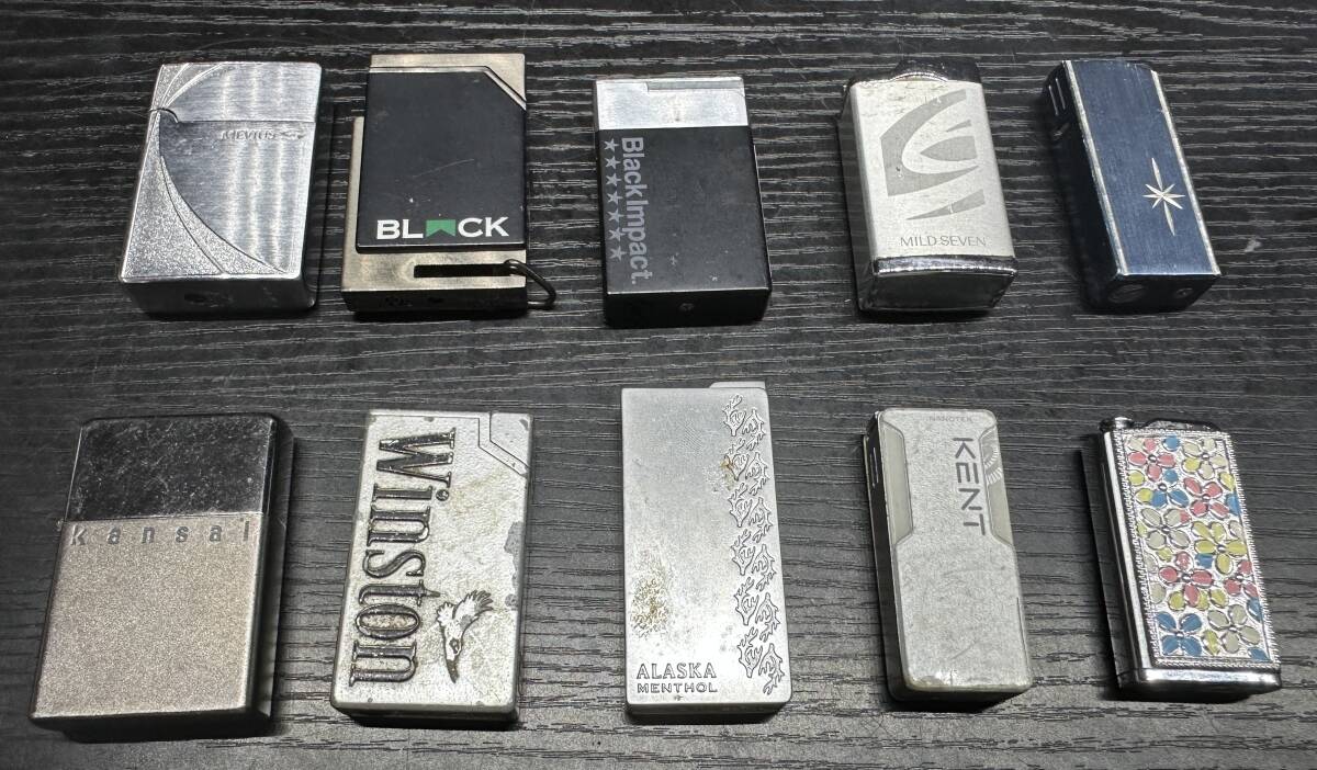 ライター等 まとめ 10点 MILD SEVEN/MEVIUS/KENT/BLACK Marlboro/Black lmpact./NACON/Kansai/ALASKA MENTHOL/Winston/Cyma Carin S920拍卖