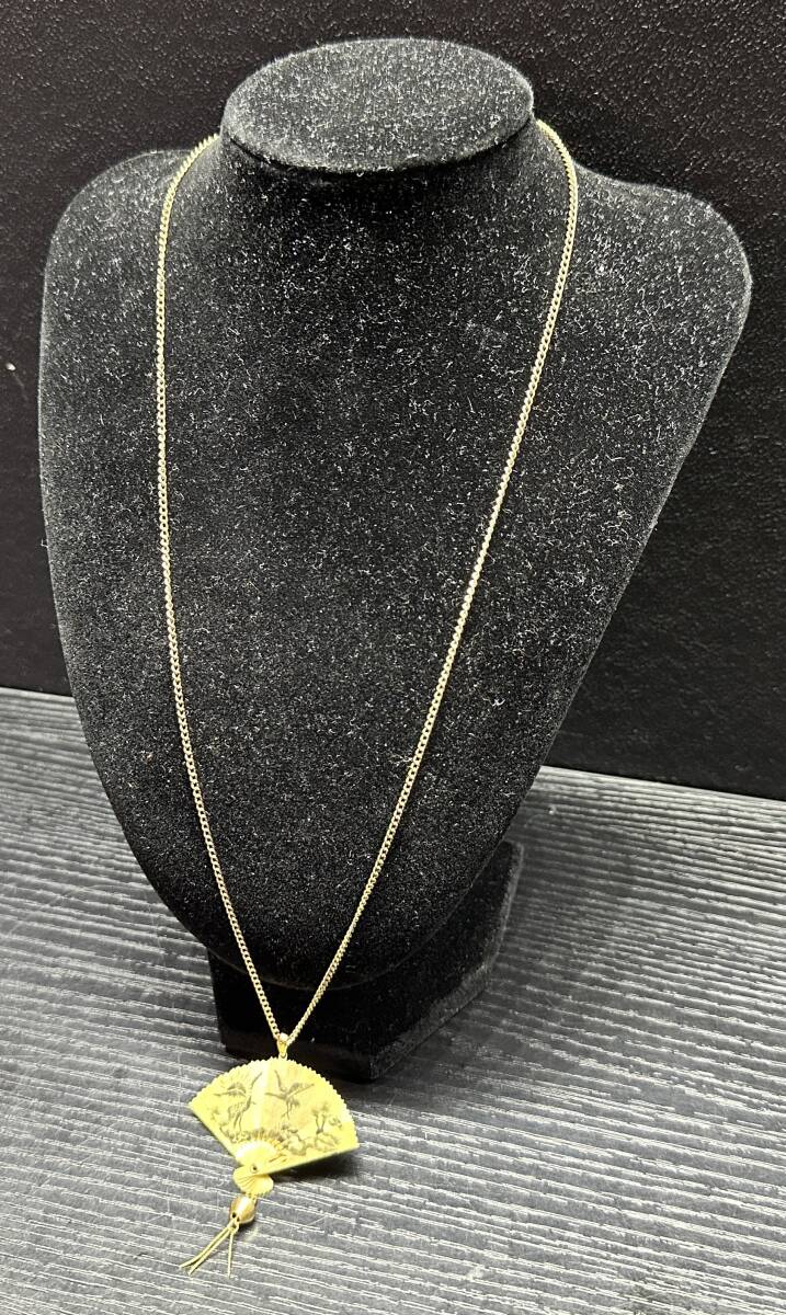 扇子 鳳凰 鶴 松 富士 日の出 ネックレス 縁起物 和物 せんす アンティーク ペンダント アクセサリー BA221拍卖