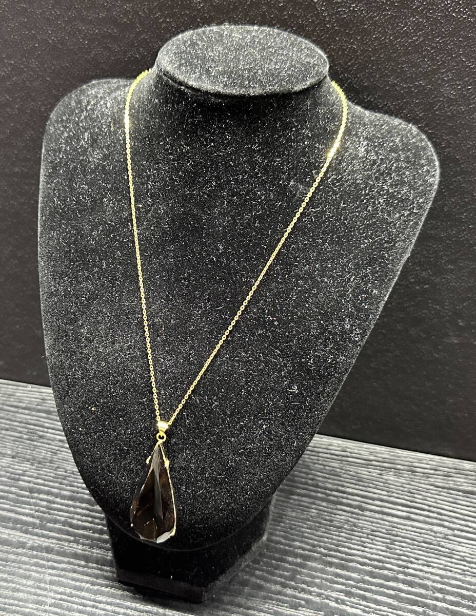 スモーキークォーツ? ネックレス 雫型 パワーストーン ペンダント アクセサリー BA265拍卖