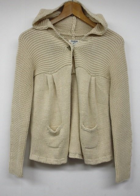 t4639 オシュコシュ キッズ ニットパーカー コットンガーディガン フード付 女の子 ジュニア サイズ140 オフホワイト  OSH KOSH拍卖