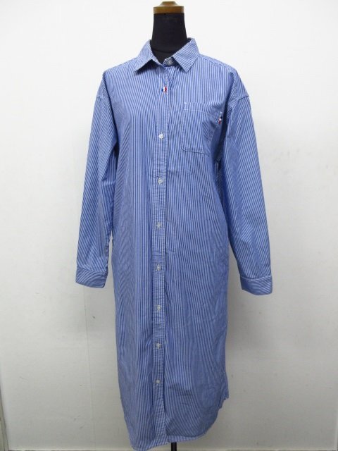 h5549 極美品 BEAMS BEAMSHEART ビームス シャツワンピ ストライプ Fサイズ ロングワンピース拍卖