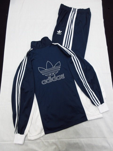 y5071 ヴィンテージ adidas ジャージ上下セット Lサイズ トレフォイルロゴ トレフォイルZIP ポリエステル トラックジャケット アディダス拍卖