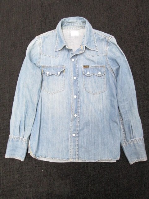 y3092 LEE UNION MADE ウエスタンシャツ Mサイズ 長袖 デニムシャツ スナップボタン LL0338 レディース リー 拍卖