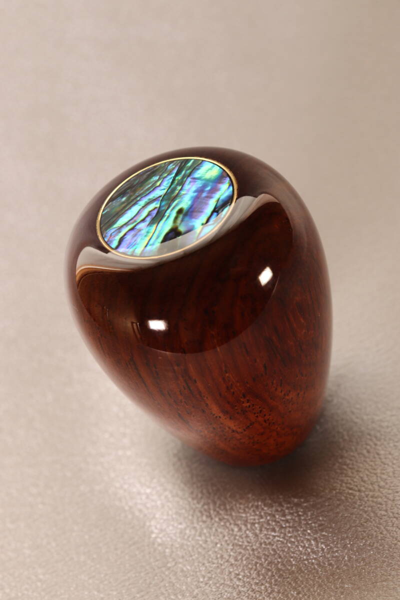 螺鈿シフトノブ「パウアシェル」/「紫檀」シタン ショートサイズ ウレタン塗装拍卖