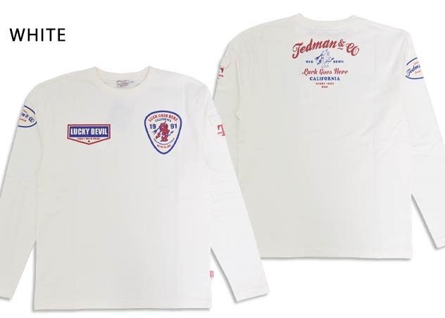 ロングTシャツ「スタンダード・テッドマン」◆TEDMAN/テッドマン ホワイト Mサイズ(サイズ40) TDLS-367 エフ商会 efu 長袖 アメカジ拍卖