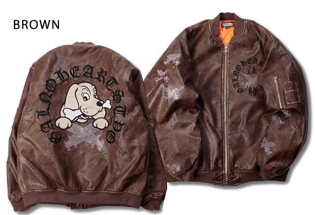 ピカピカ注射器犬A-1ジャケット◆GALFY ブラウン XLサイズ(大型犬) 153028 ガルフィー ゆったりめ オーバーサイズ ユニセックス拍卖