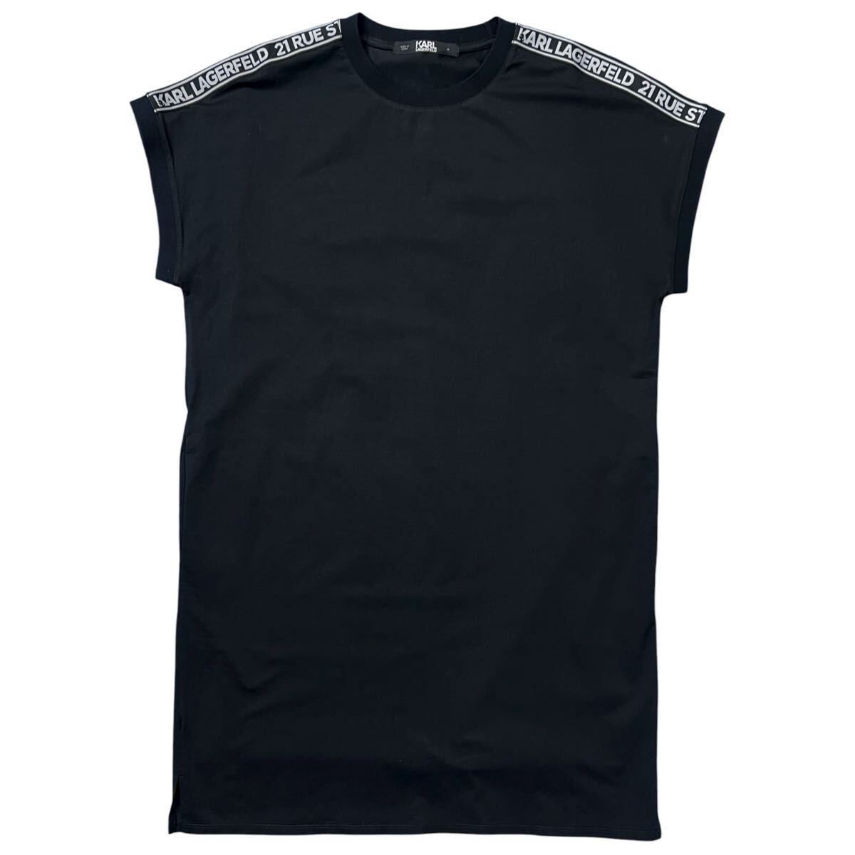カール・ラガーフェルド ショルダーロゴ タンク ショートワンピース ブラック 2019 KARL LAGERFELD Shoulder Logo Tank Short Dress拍卖