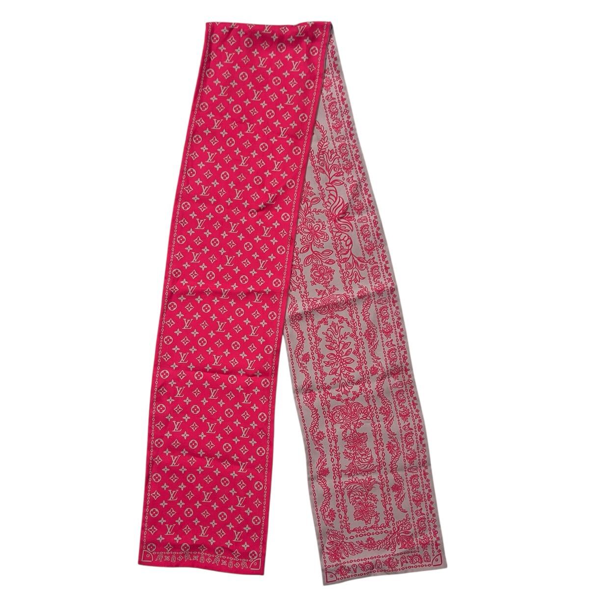 LOUIS VUITTON モノグラム ペイズリー 花柄デザイン スカーフ ルイヴィトン Scarf拍卖