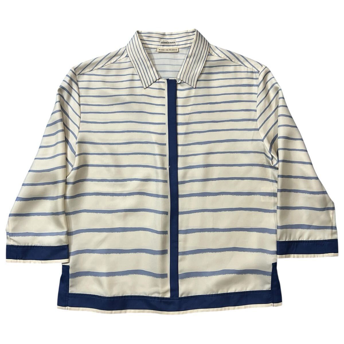 HERMES ブルーストライプ ブラウス Blue Stripe Blouse エルメス拍卖