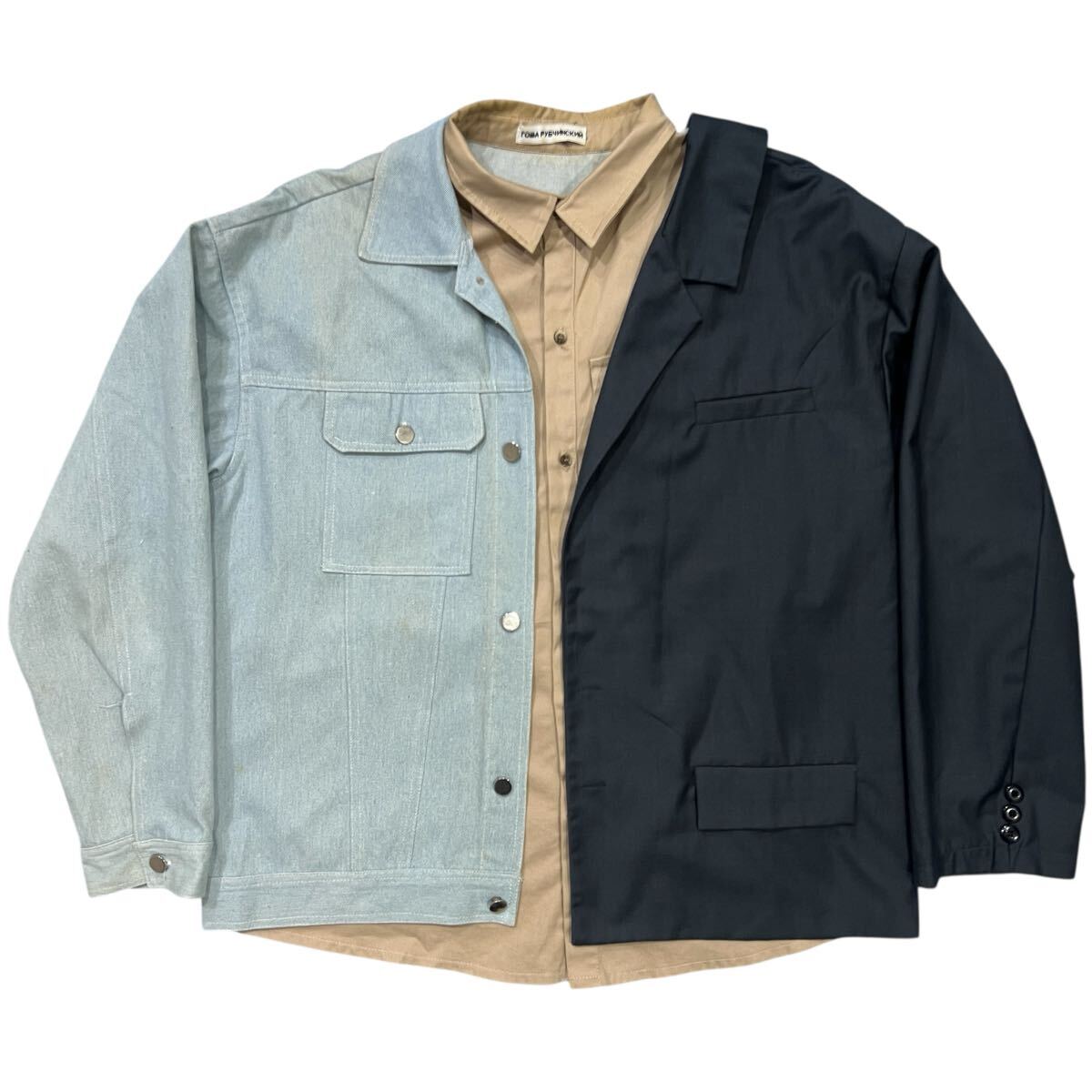 ゴーシャ・ラブチンスキー 再構築デニム・テーラードジャケット Gosha Rubchinskiy 2018SS Denim-Work-Tailored Reconstructed Jacket拍卖