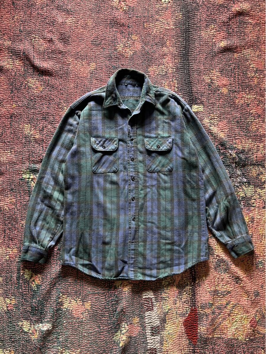 BLACK WATCH FLANNEL SHIRT 1980s1990s ブラックウォッチ ネルシャツ XL相当 チェック 80s-90s 古着拍卖