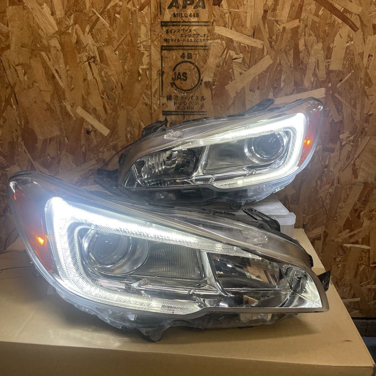 レヴォーグ US仕様 強発光 VAB VAG WRX STI / VMG VM4 前期 左右セット LED ヘッドライト USDM USサイドマーカー インナークロームメッキ拍卖