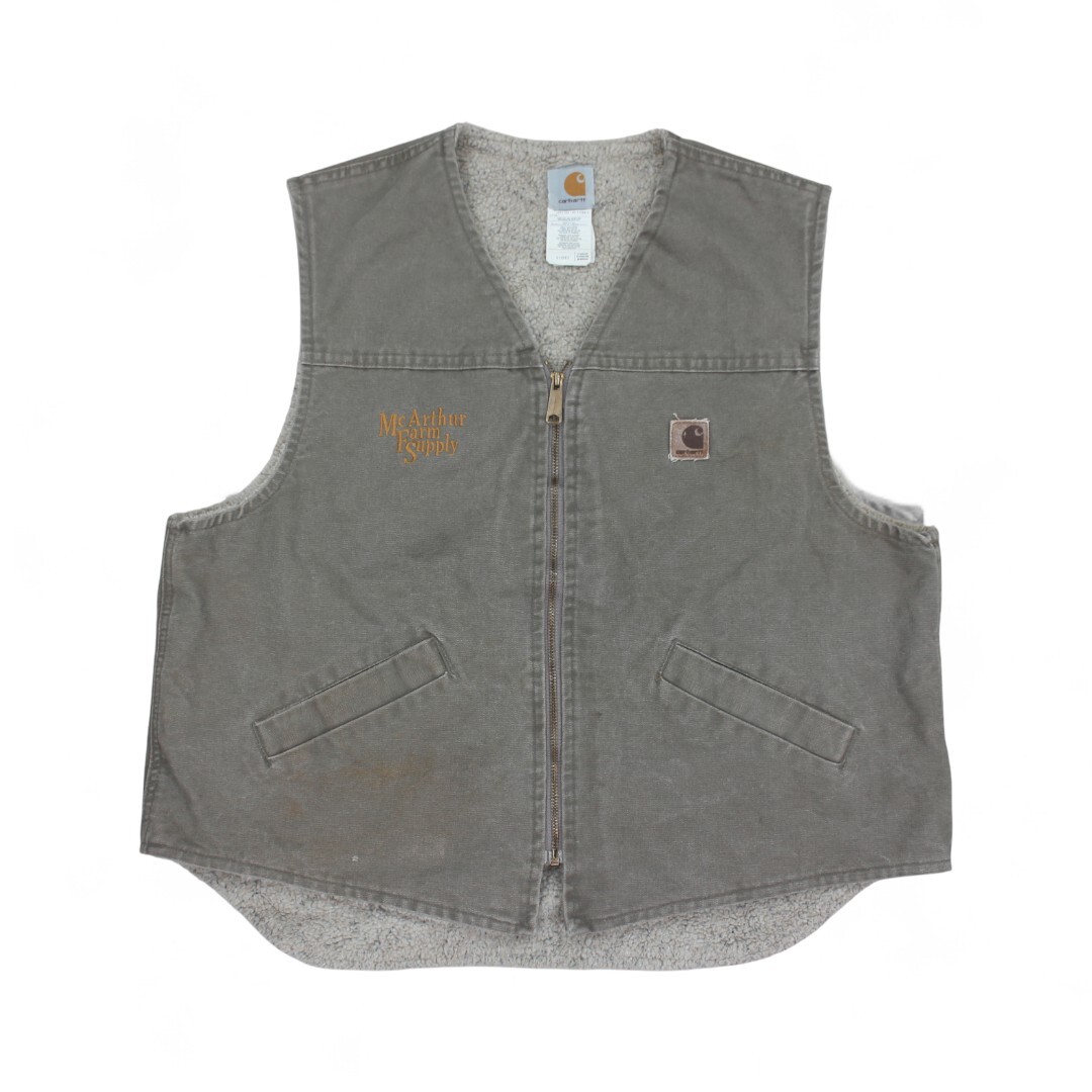 古着 00s USA製 Carhartt VEST V13 DES カーハート ダック ベスト 裏地ボア 【Vintage】拍卖