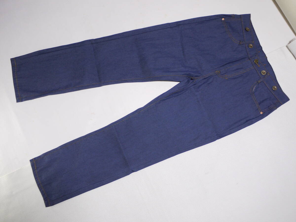★ウェスト88cm★出品者オリジナルモデル!日本国内加工品/19世紀スタイルハイウェストデニムパンツ:CD25002 股下調整可能拍卖