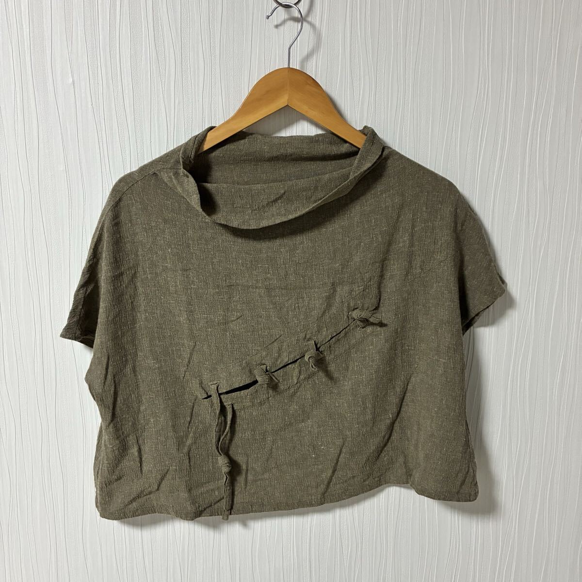 慈雨 ジウ トップス カットソー レディース サイズ40 麻混み ベージュ系 センソユニコ Sensounico a1286拍卖