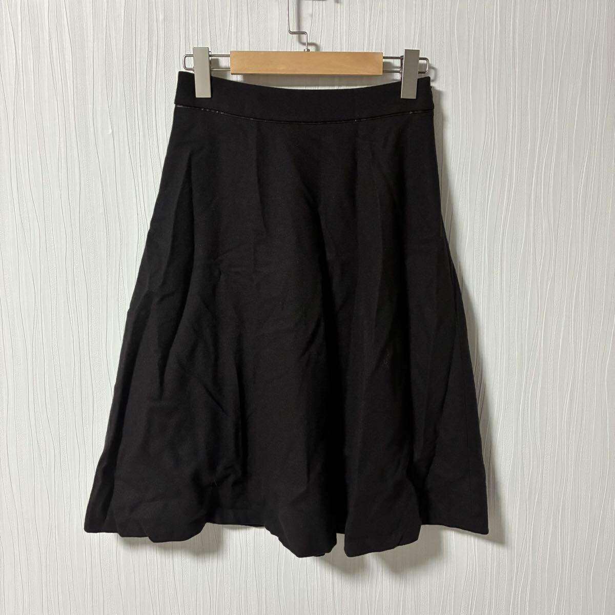 NATURAL BEAUTY BASIC ナチュラルビューティーベーシック ウール フレアスカート ブラウン系 レディース サイズS a1302拍卖