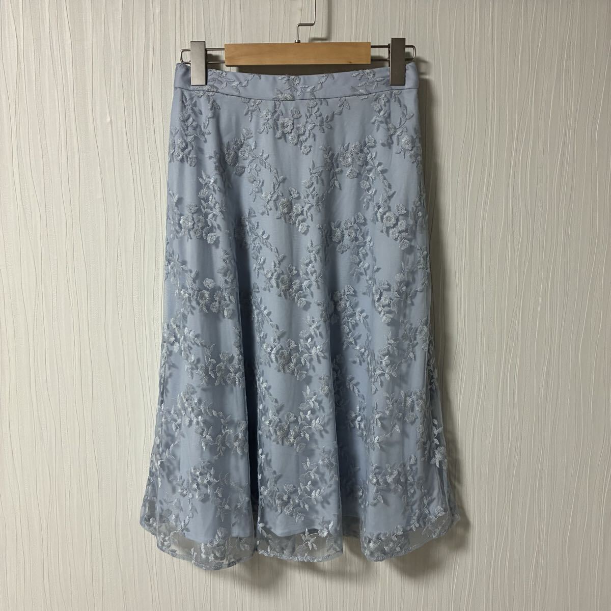 anySIS エニィ スィス レース スカート レディース サイズ2 水色系 オンワード樫山 レーススカート a1303 拍卖