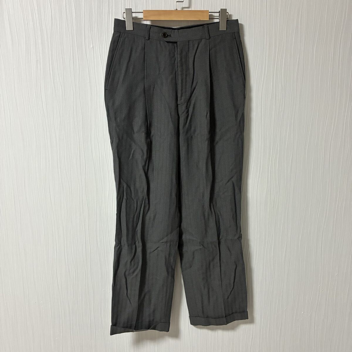 ARMANI COLLEZIONI アルマーニ コレッツィオーニ ワンタック スラックスパンツ グレー メンズ サイズ48 パンツ a1306拍卖