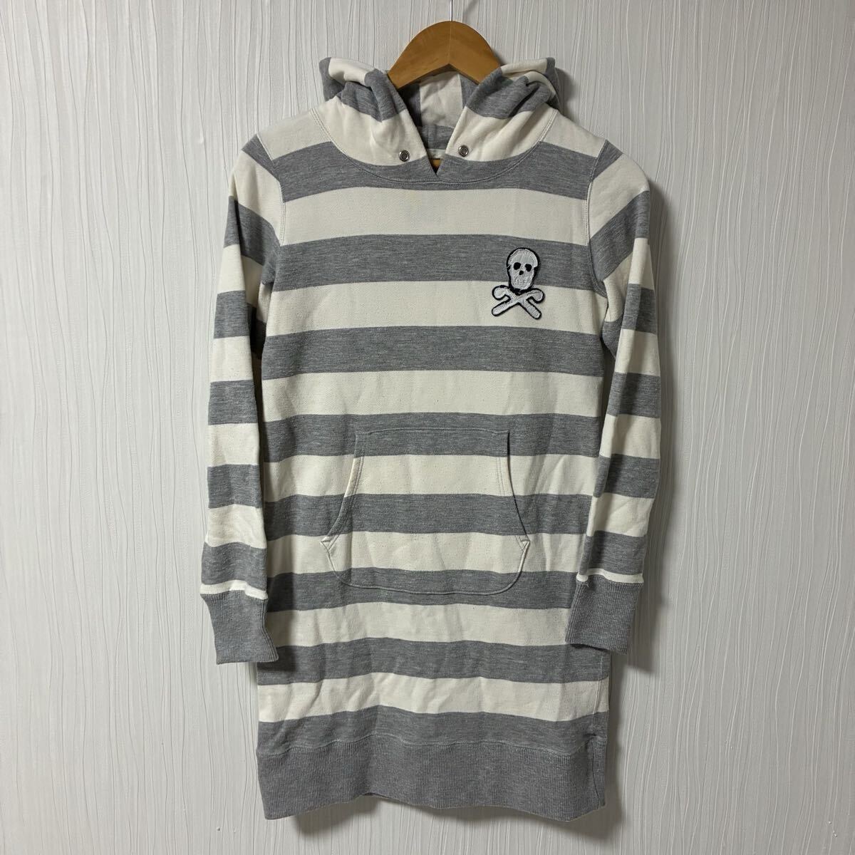 MARK & LONA マーク&ロナ パーカー ワンピース ボーダー柄 レディース サイズS スウェット トップス a1320拍卖