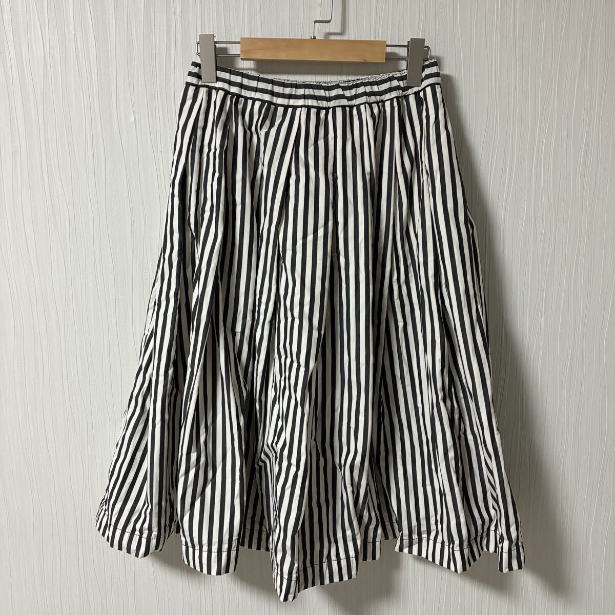 14SS BLACK COMME des GARCONS ブラック コムデギャルソン コットンストライプマキシスカート 1M-S002 ホワイト グレー サイズXXS a1326拍卖