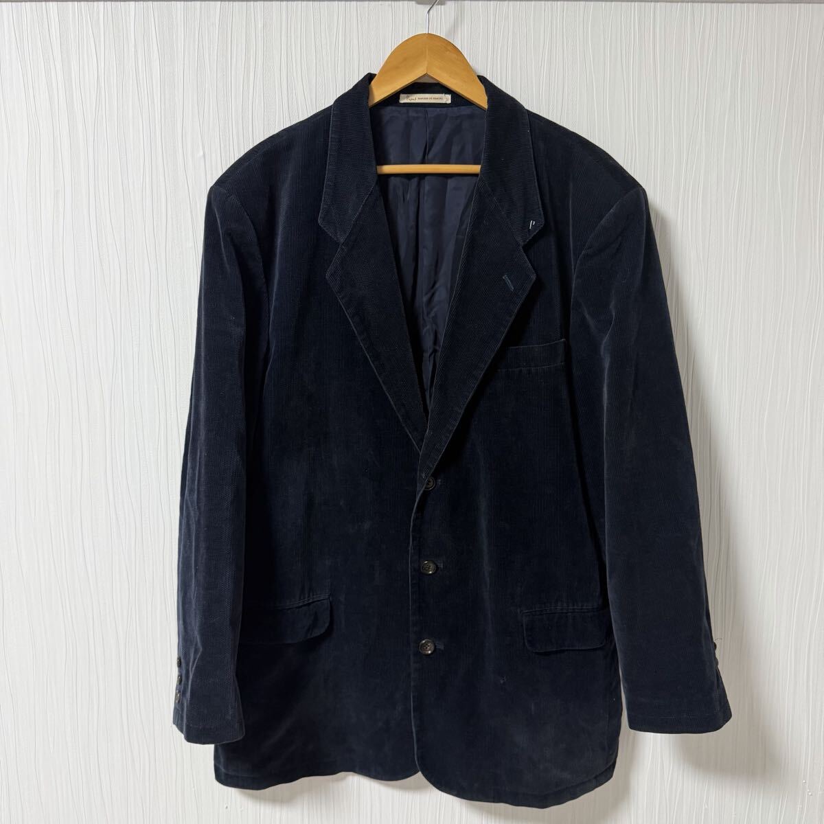 Papas パパス シングルジャケット 3B ノーベント総裏 メンズ サイズL ネイビー テーラード ブレザー ジャケット a1336拍卖