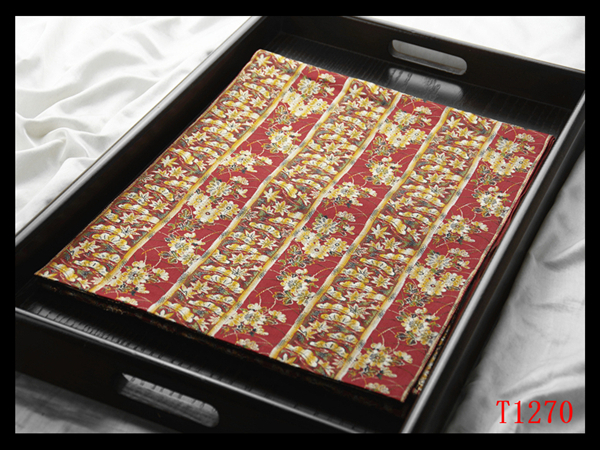 蔵【T1270】厳選逸品 紅海老茶色地 気品豊かに 正絹高級美術名古屋帯 新品同様 ◇検簪着物袋帯和装小物帯締め拍卖