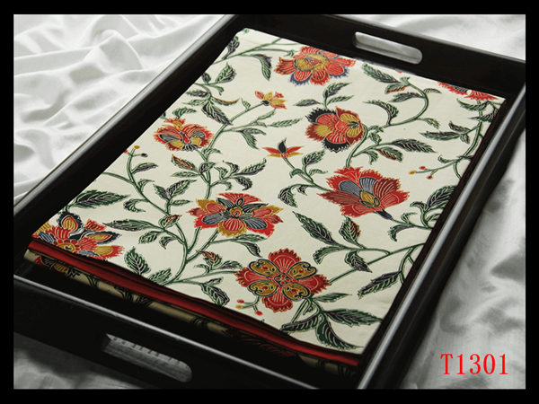 蔵【T1301】厳選逸品 縮緬 染め帯 唐草更紗紋 女郎花色地 気品豊かに 正絹全通高級美術京袋帯 ◇検簪着物袋帯和装小物帯締め拍卖