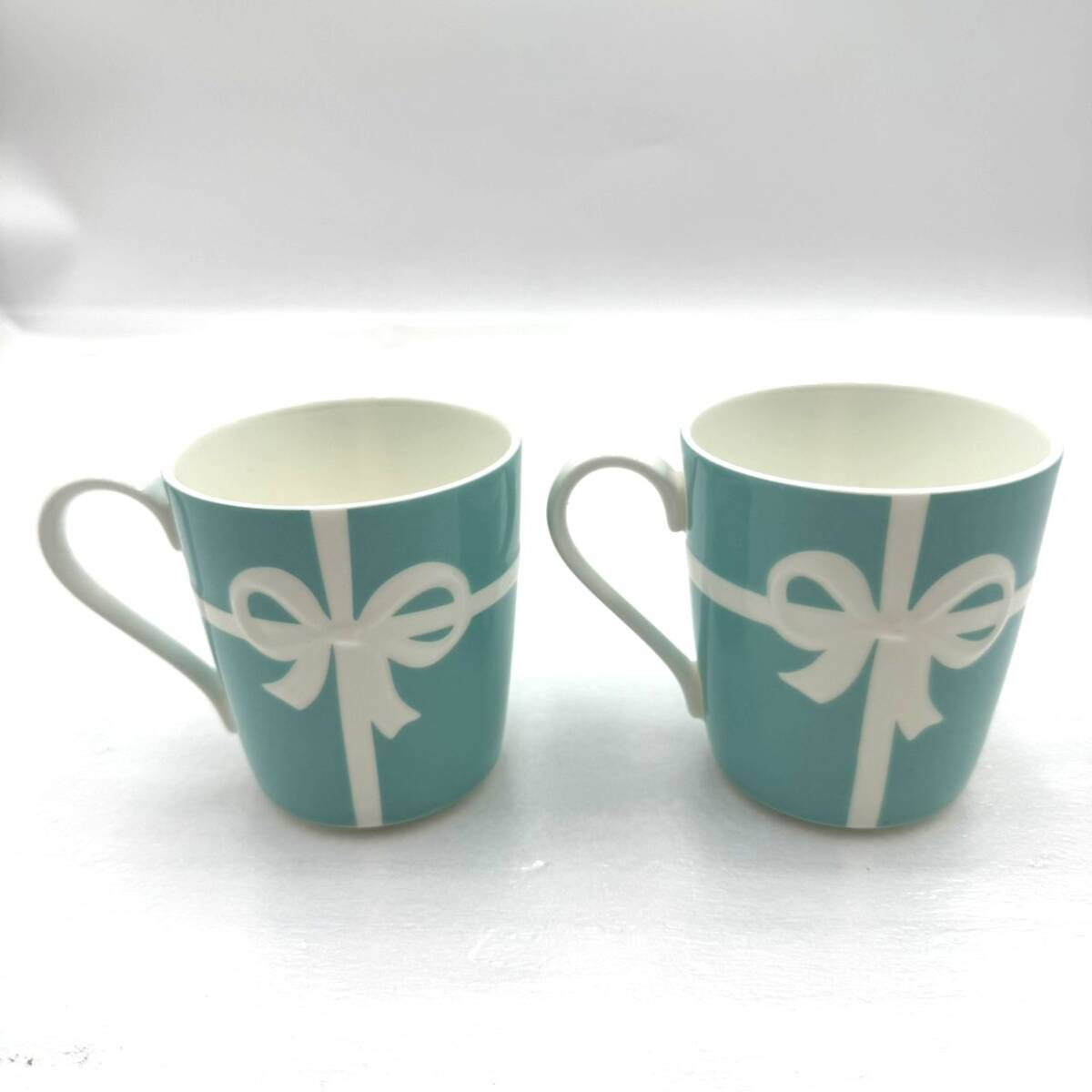 Tiffany & Co. ティファニー マグカップ リボンデザイン ブルーリボン ペアマグカップ ブルー 2個セット拍卖