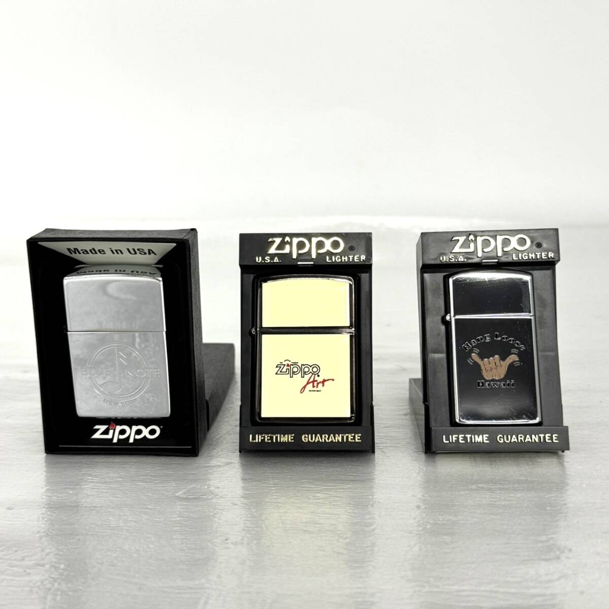 Zippo ライター 3個まとめ売り Made in USA BLUE NOTE 他 ジッポライター 使用品・未使用品どちらもあり 拍卖