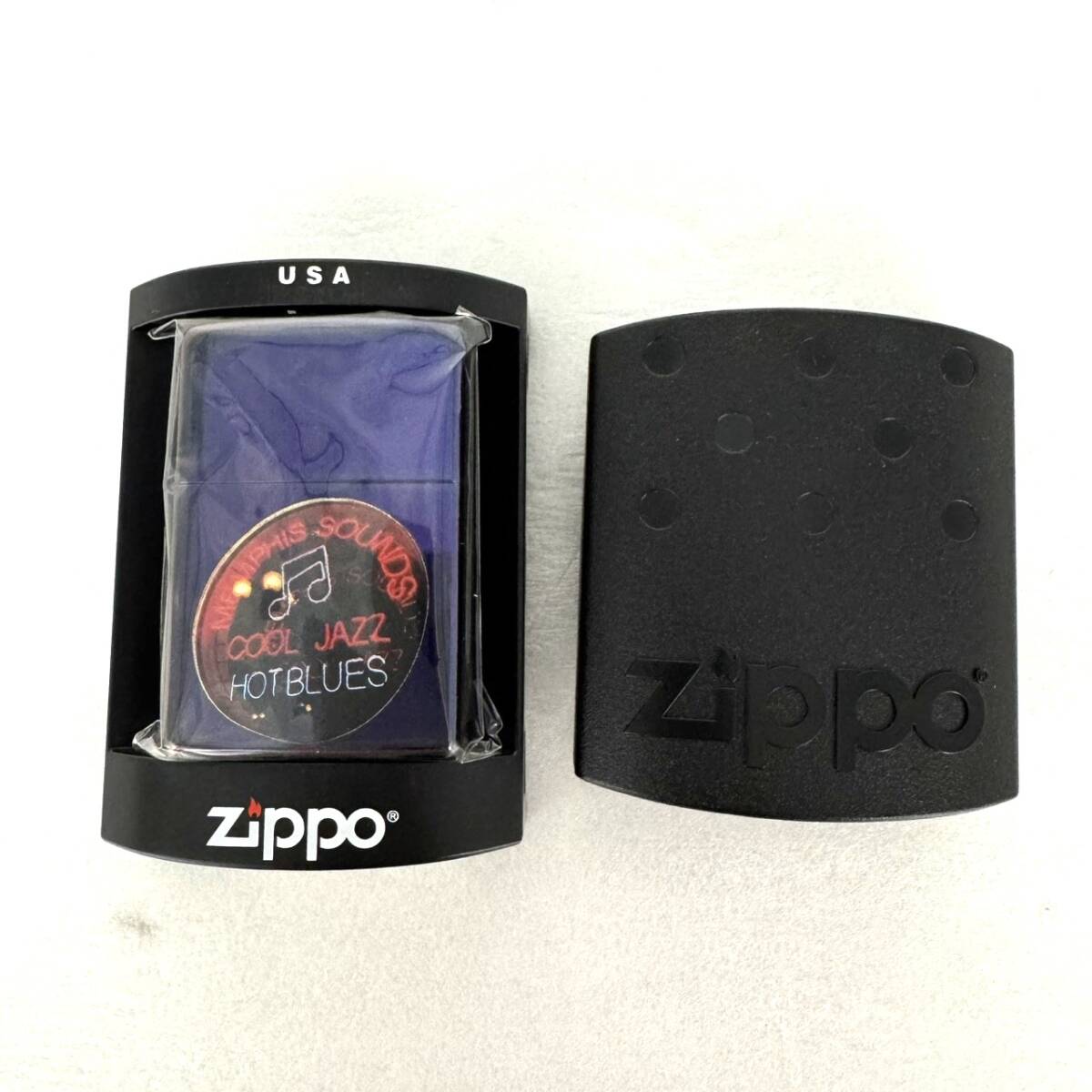 新品未使用品 Zippo ジッポライター オイルライター JAZZIN’BLUES Neons ネオン 20614 ケース付き拍卖