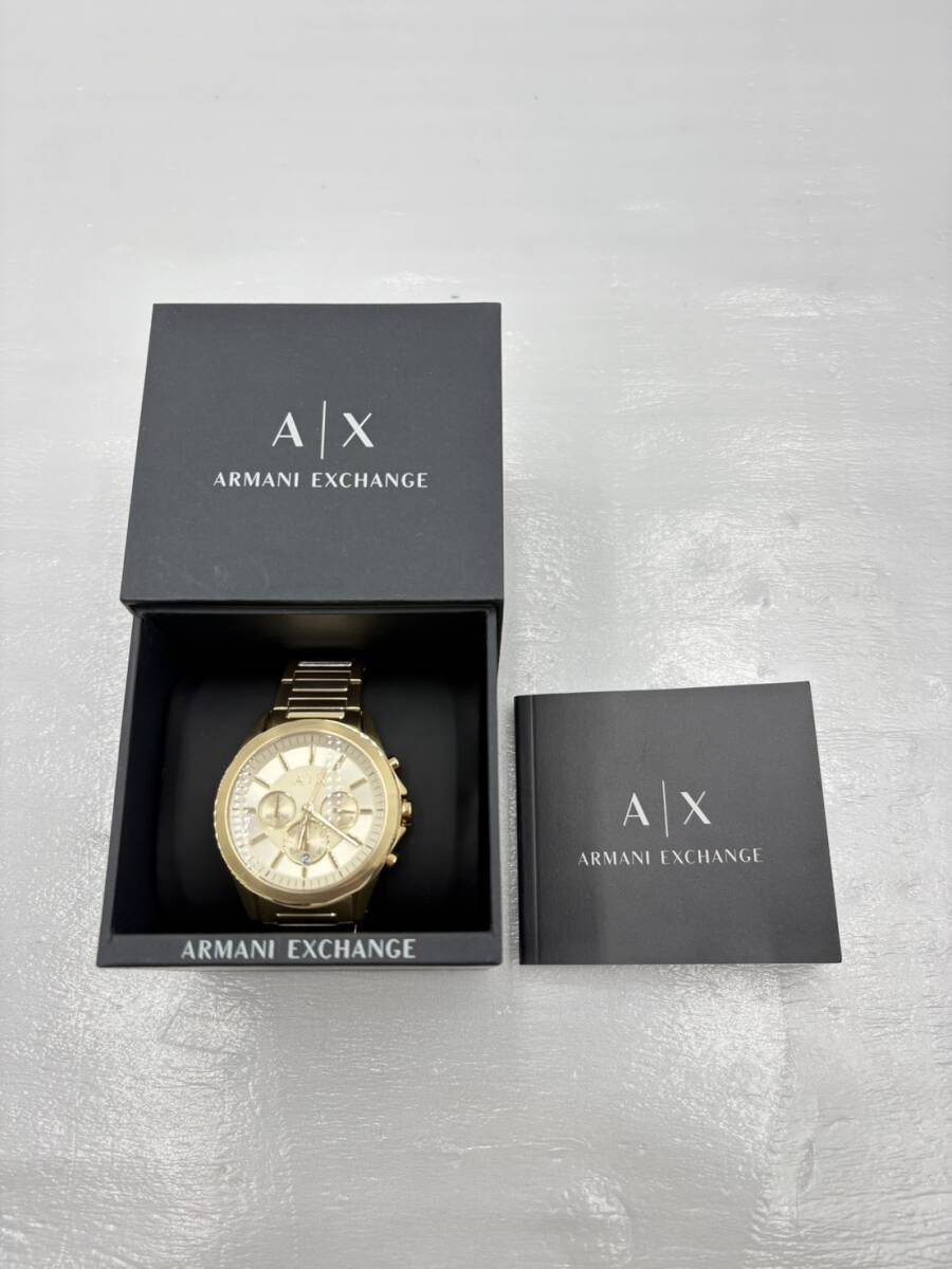 【未使用品】ARMANI EXCHANGE アルマーニ エクスチェンジ AX2602 腕時計 クォーツ クロノグラフ ゴールド 保護フィルム付き拍卖