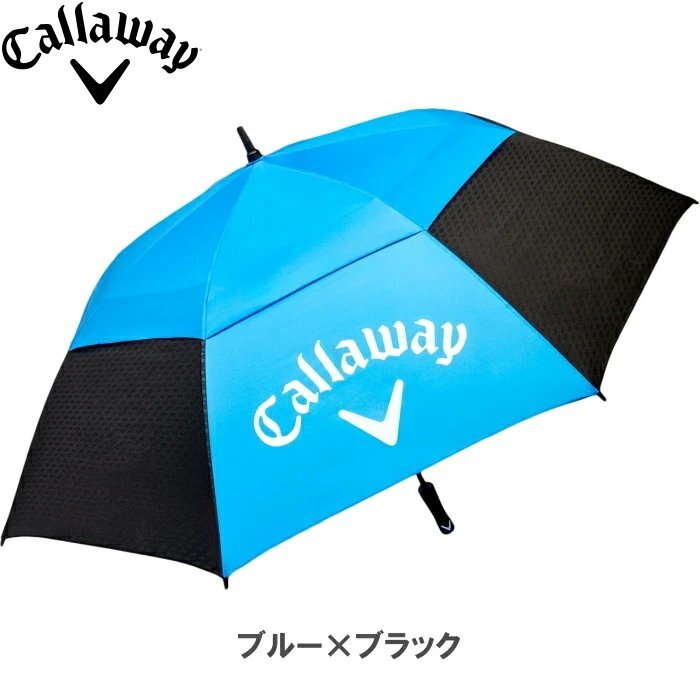 1円★キャロウェイ 62 ダブルキャノピー UV アンブレラ(ブルー×ブラック)ゴルフ傘 USモデル★拍卖