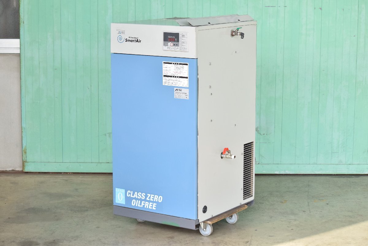 【オイルフリー】コンプレッサー アネスト岩田 SLP-37EF 3.7kW/5馬力 200V 60Hz 2020年 動画あり 点検、清掃済み!!三重県拍卖