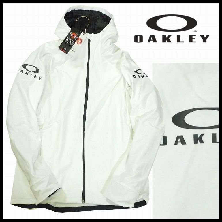 新品 1円~ 定価13,200円 オークリー フーディージップジャケット L 白 撥水 防風 保温 ストレッチ 帯電防止 裏起毛 OAKLEY メンズ【4839】拍卖