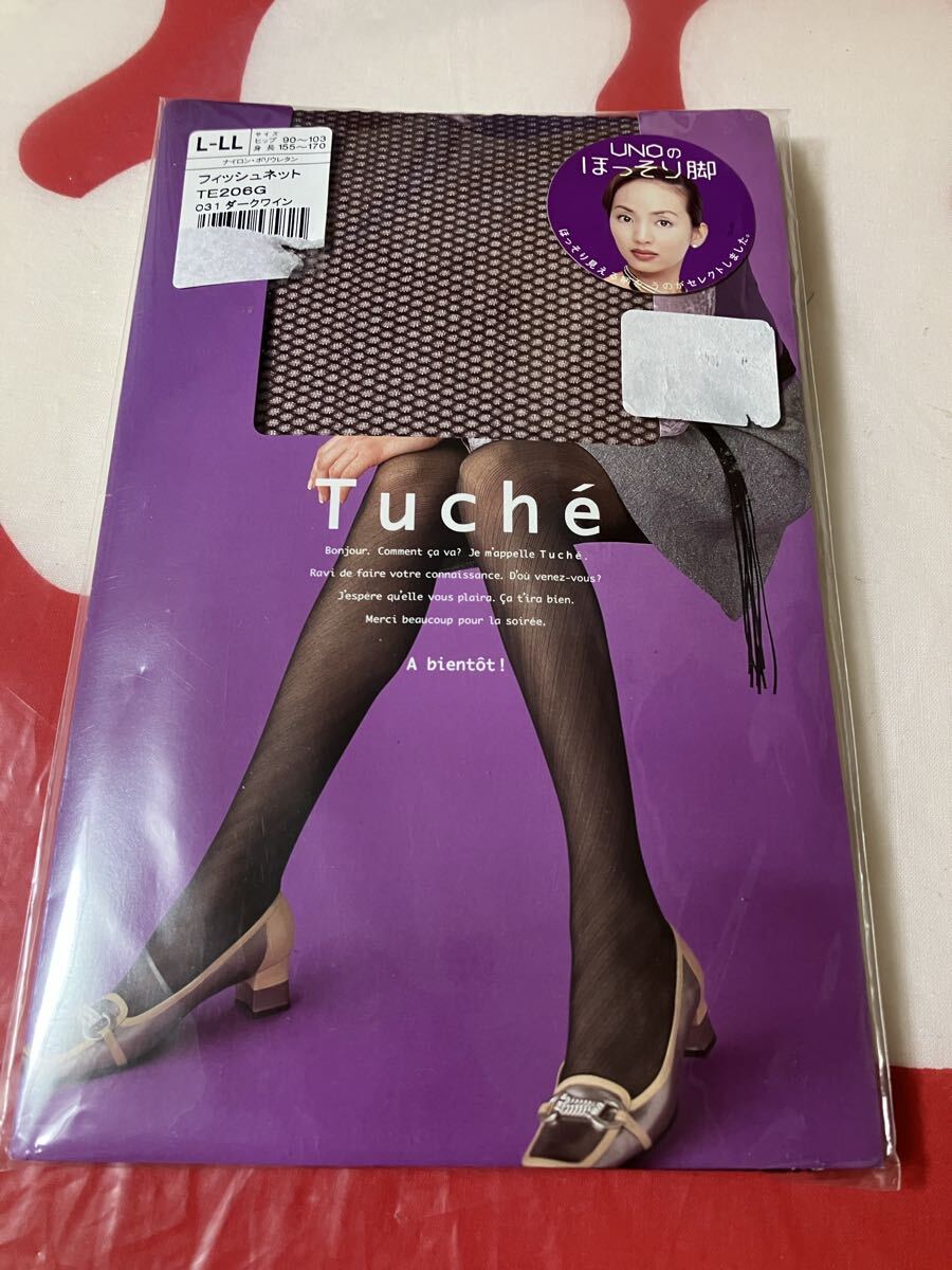 gunze tuche L-LL フィッシュネット ダークワイン パンティストッキング グンゼ パンスト 柄 デザイン panty stocking トゥシェ 編み 網拍卖