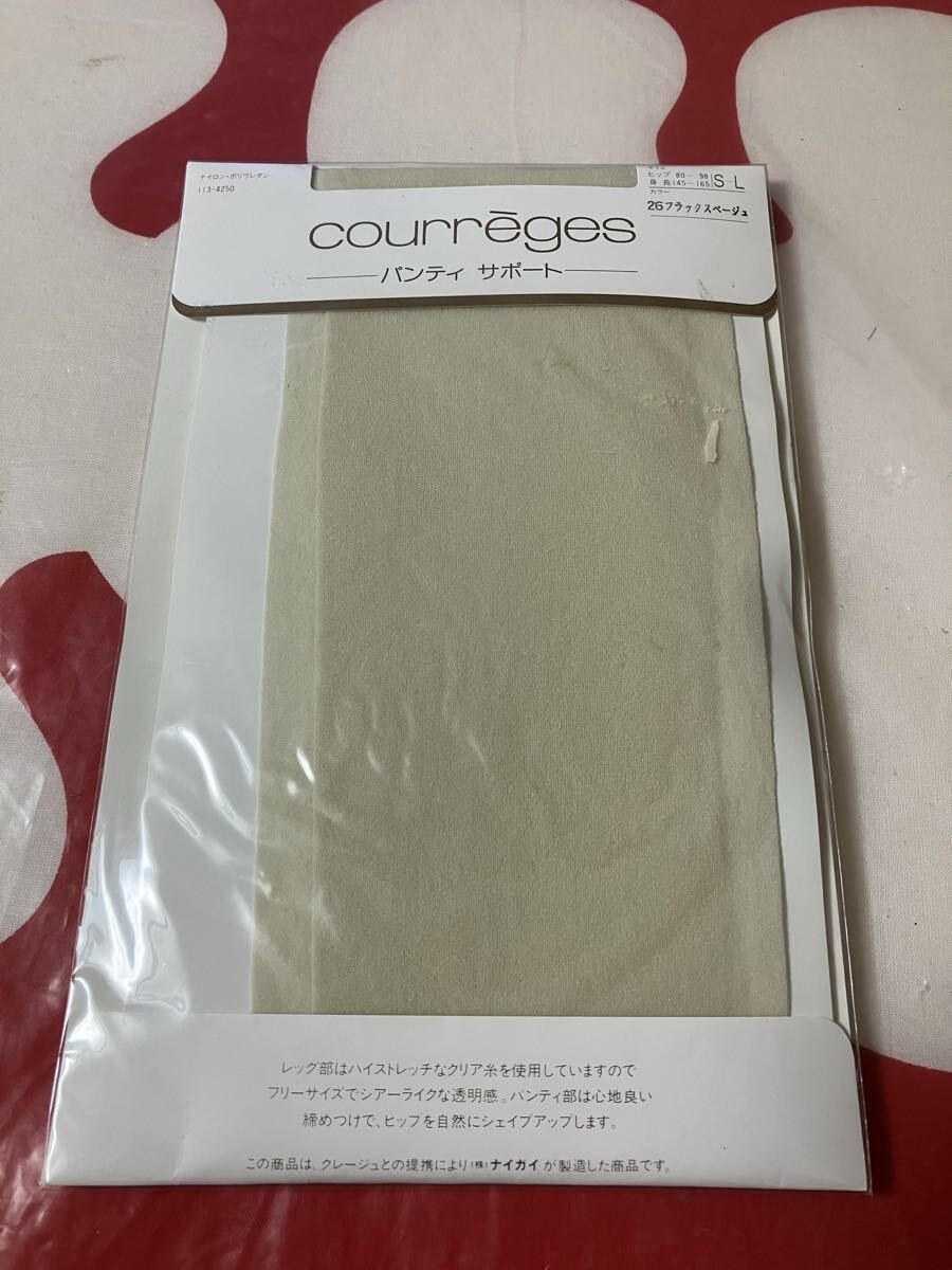 courreges パンティストッキング S-L フラックスベージュ サポート シアー 透明感 パンスト クレージュ panty stocking 拍卖