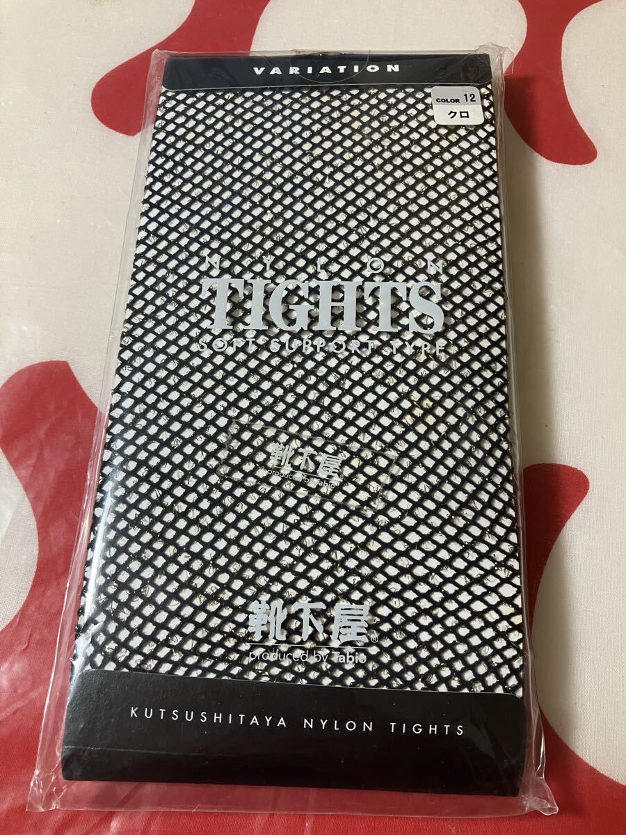 靴下屋 nylon tights クロ M-L 網 デザイン 編み ブラック タイツ ソフト サポートタイプ soft supporttype 優れたはき心地 black net 黒拍卖